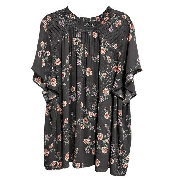 torrid Tops - Torrid Georgette Lace Inset Blouse Floral Size 5